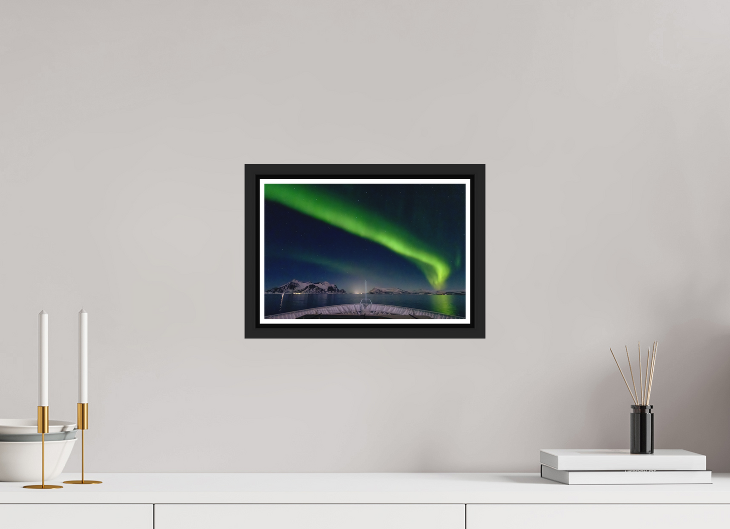 30 x 20 cm, Matt Black Frame Balmoral Aurora 24th Feb 26