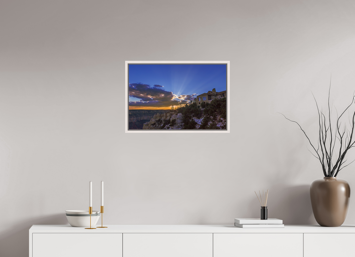 60 x 40 cm, White Frame North Rim Sunset 2015