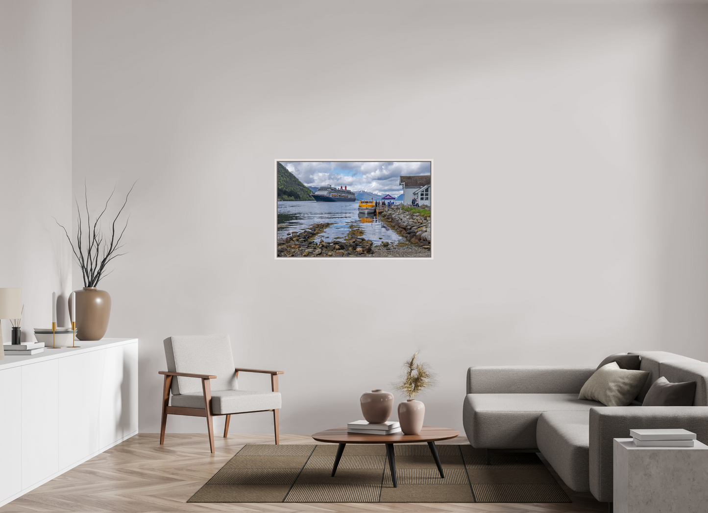 113 x 70 cm, White Frame Borealis in Olden