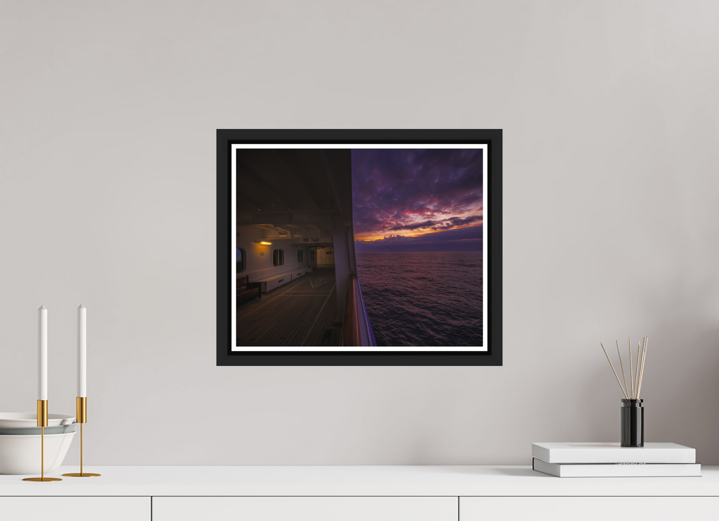 37.5 x 30 cm, Matt Black Frame Bolette on the way to the Azores