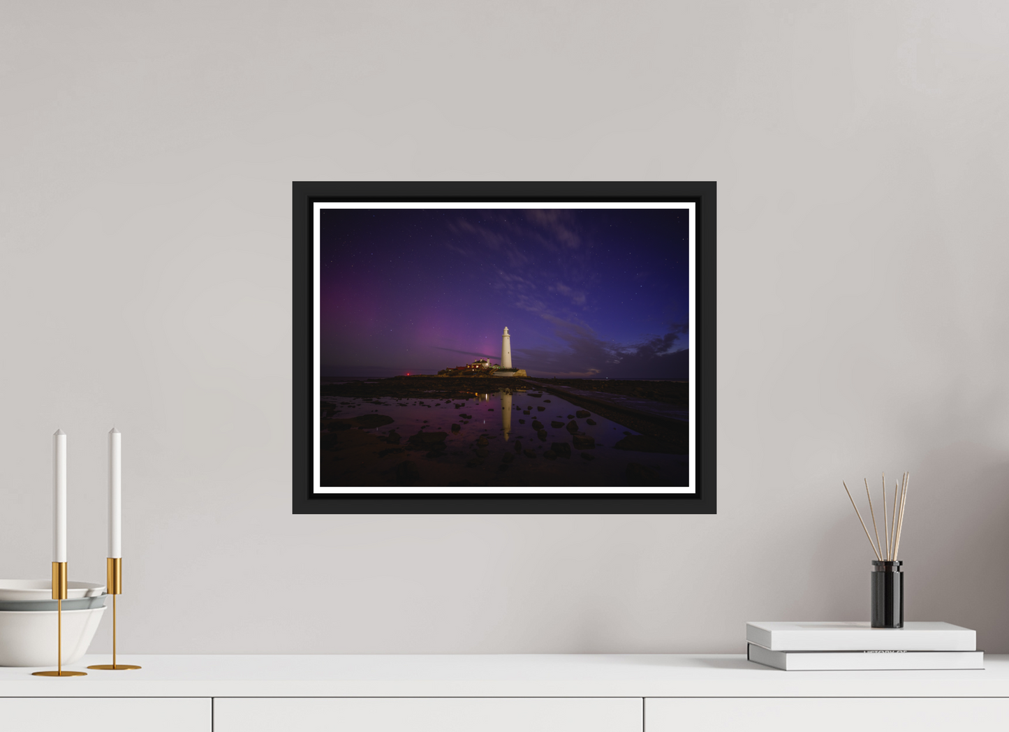 40 x 30 cm, Matt Black Frame Here comes the Dawn