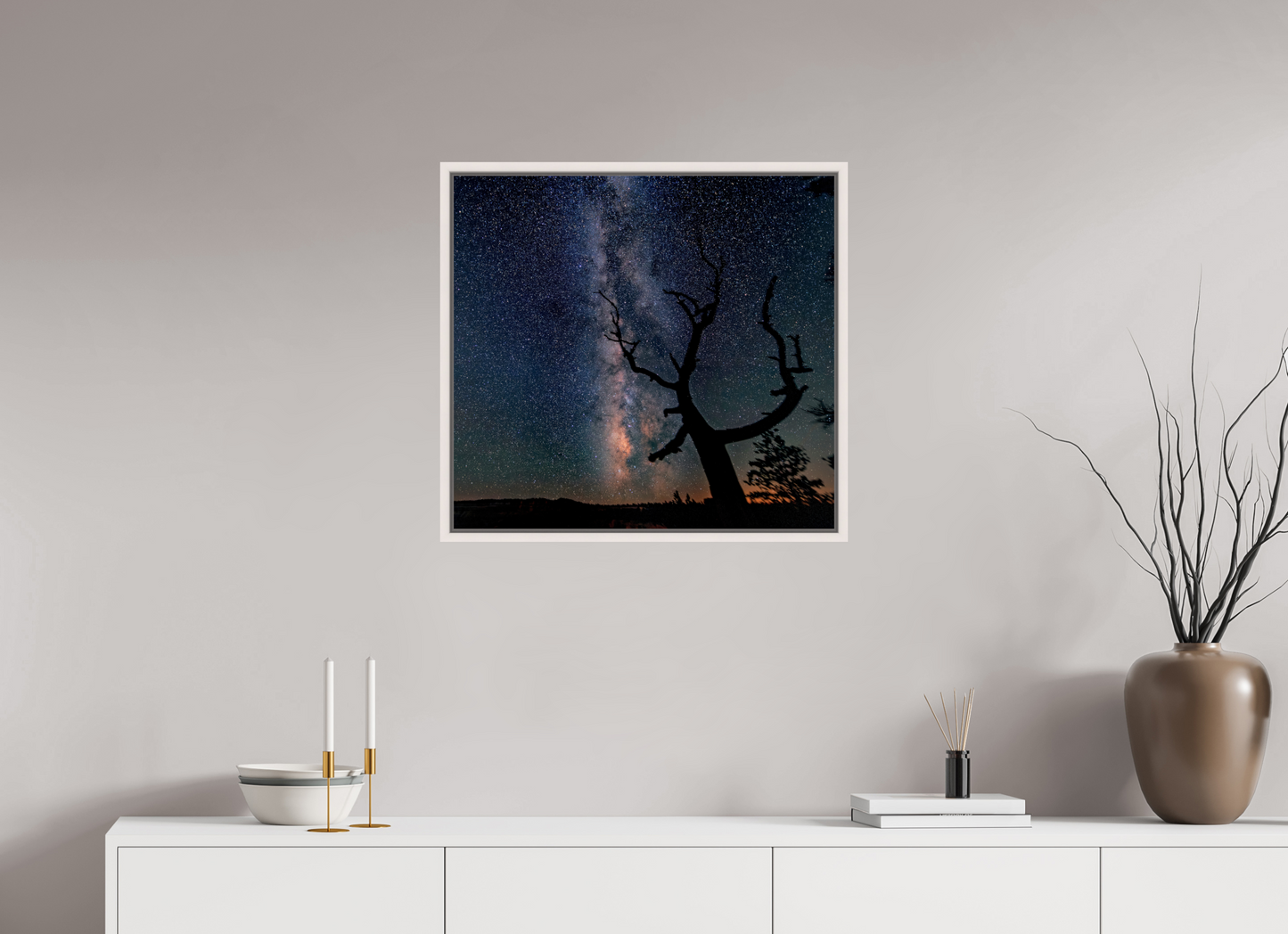 64.7 x 60 cm, White Frame Bryce Canyon Milky Way