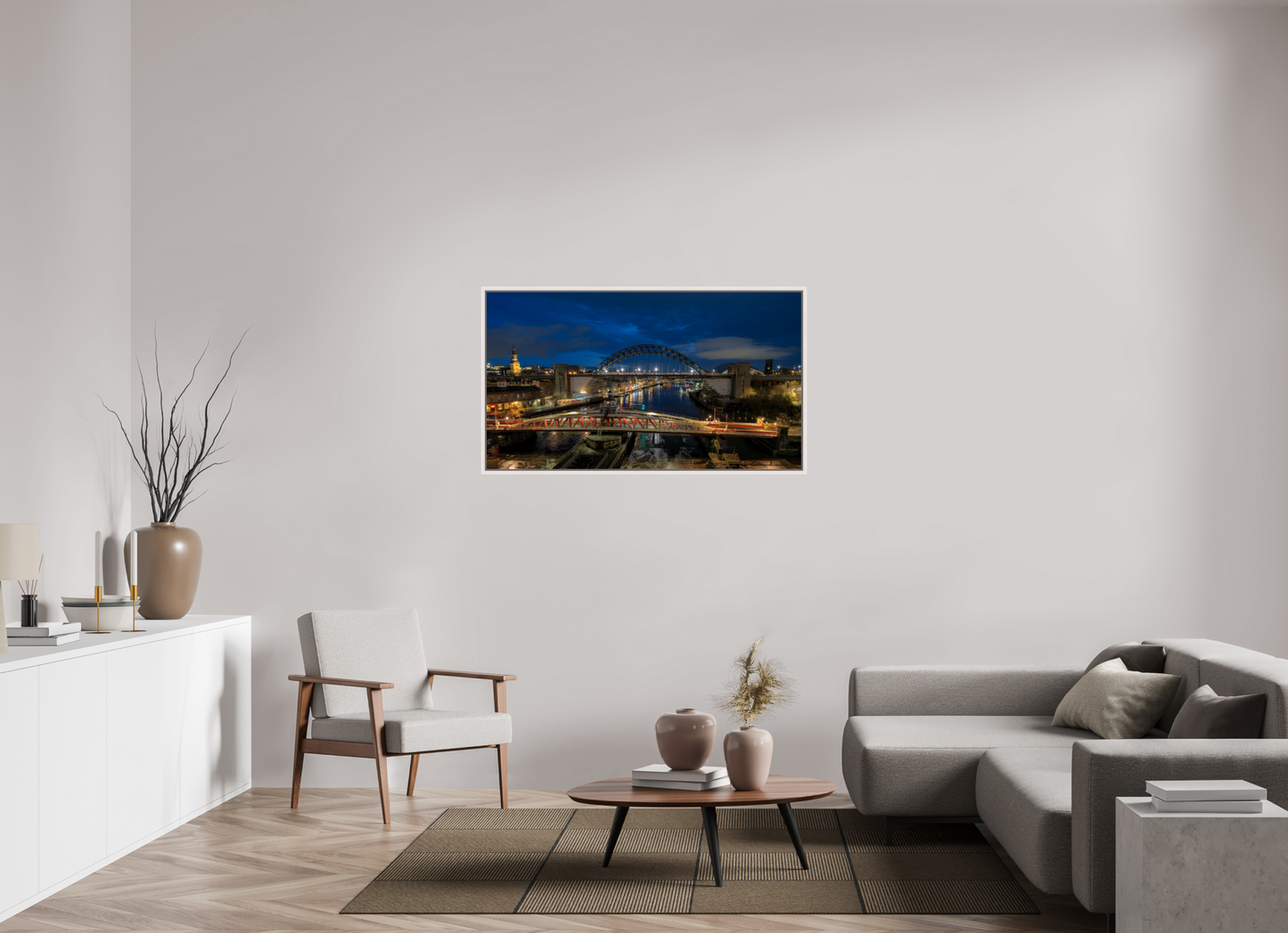 128 x 72 cm, White Frame New Year 2025