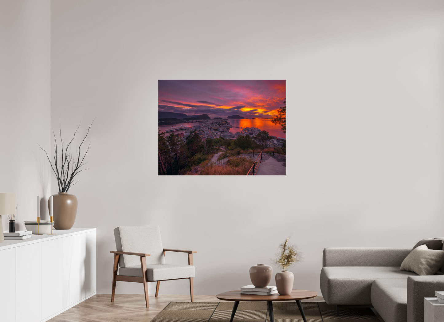 120 x 90 cm, Photo Print On Fuji Crystal DP II Alesund Sunset. Balmoral