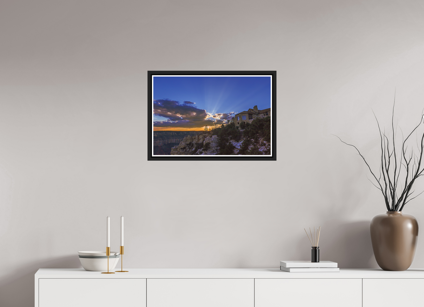 60 x 40 cm, Matt Black Frame North Rim Sunset 2015