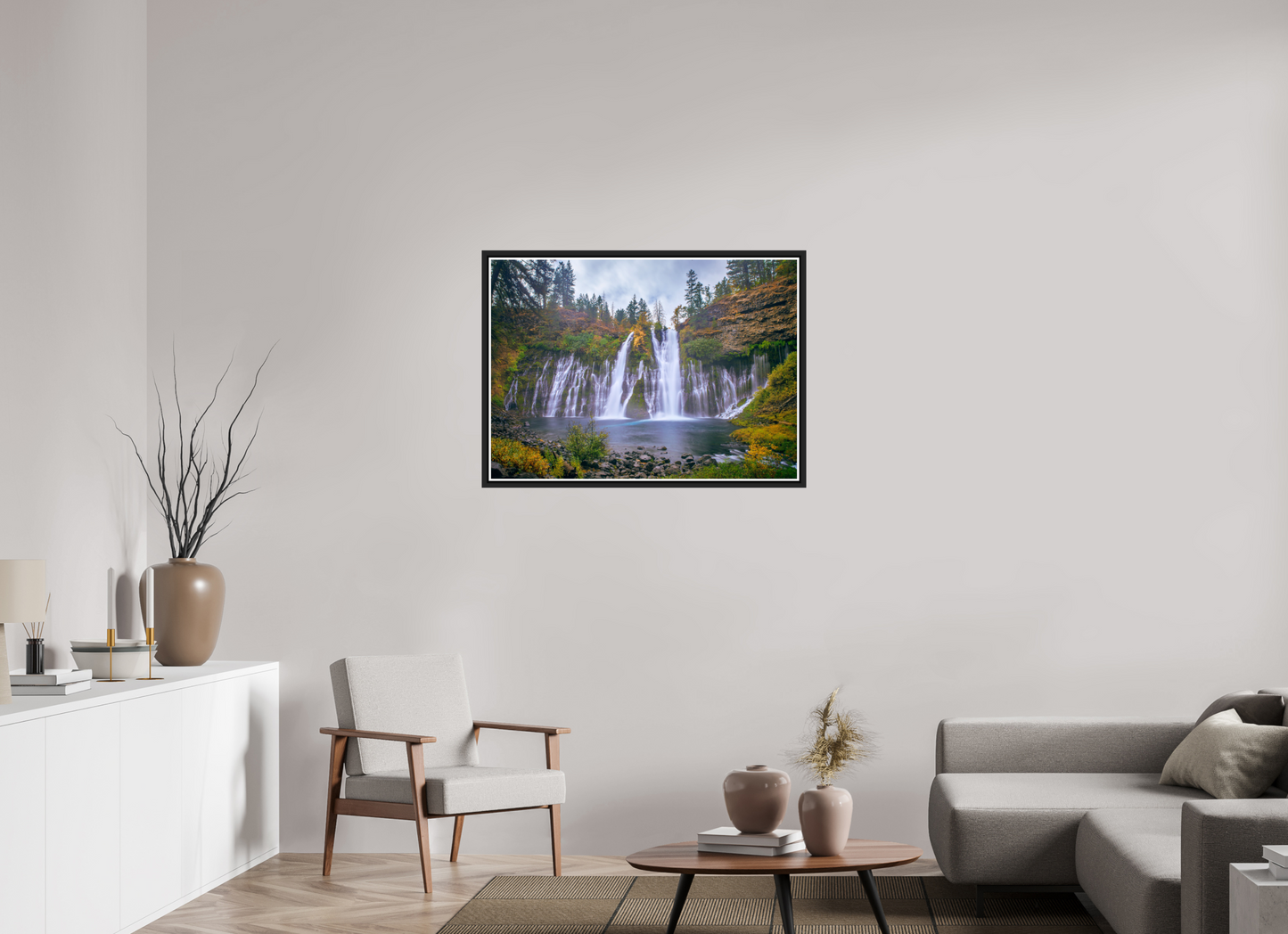 98 x 70 cm, Matt Black Frame Burney Falls Autumn 2018