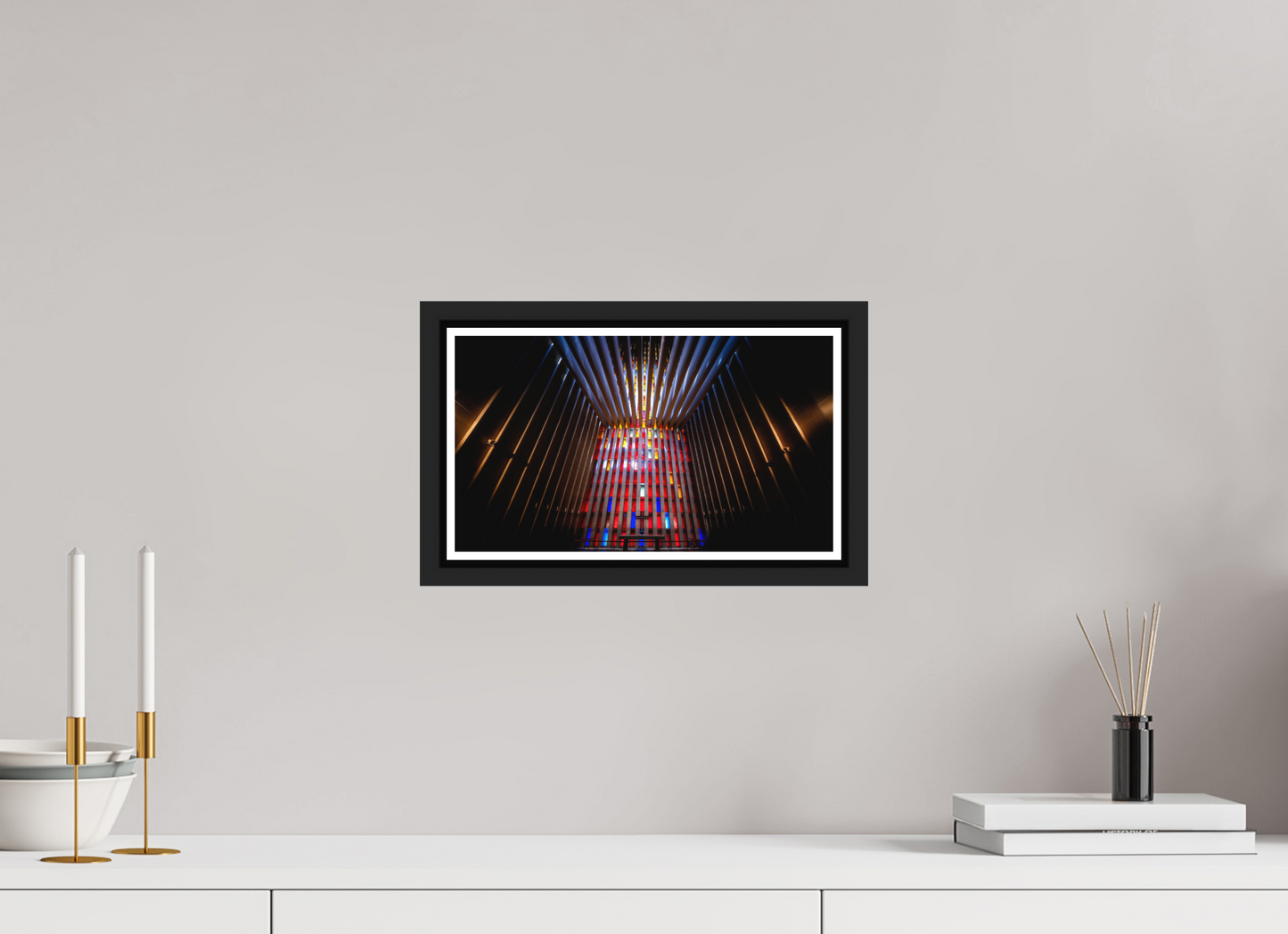 32 x 18 cm, Matt Black Frame Kirkelandet Church