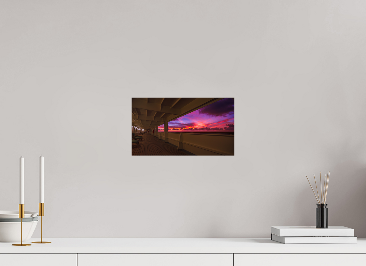 32 x 18 cm, Photo Print On Fuji Crystal DP II Sunset leaving Ponta Delgada
