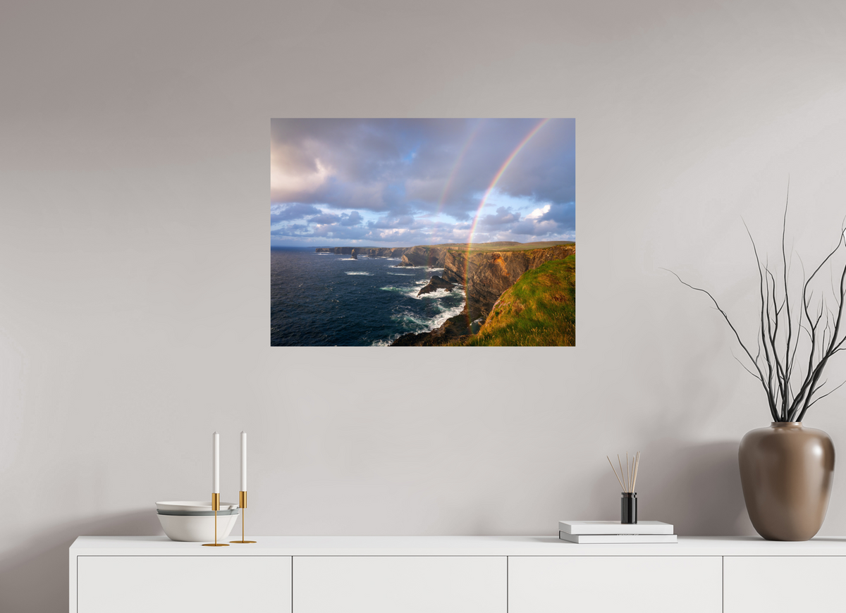 80 x 60 cm, Photo Print On Fuji Crystal DP II Kilkee Cliffs rainbow