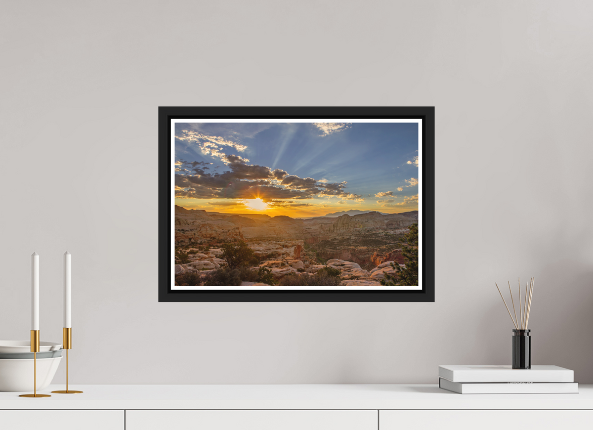 45 x 30 cm, Matt Black Frame Capitol reef Sunrise