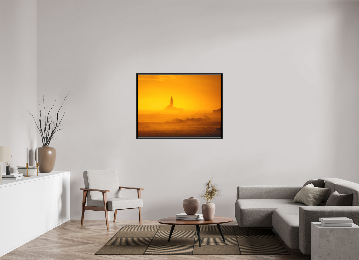 120 x 90 cm, Matt Black Frame St Mary's from Blyth