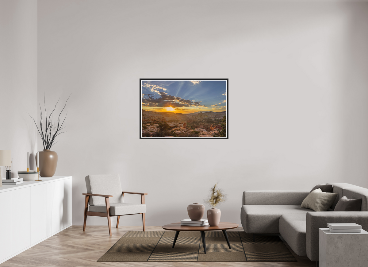 120 x 80 cm, Matt Black Frame Capitol reef Sunrise