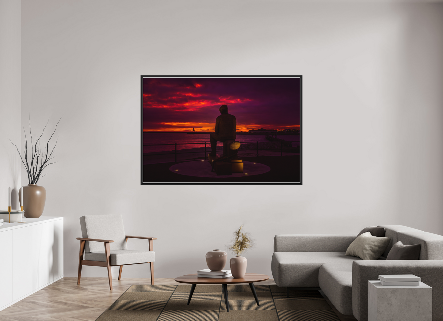 180 x 120 cm, Matt Black Frame Dawn at Fiddler's Green