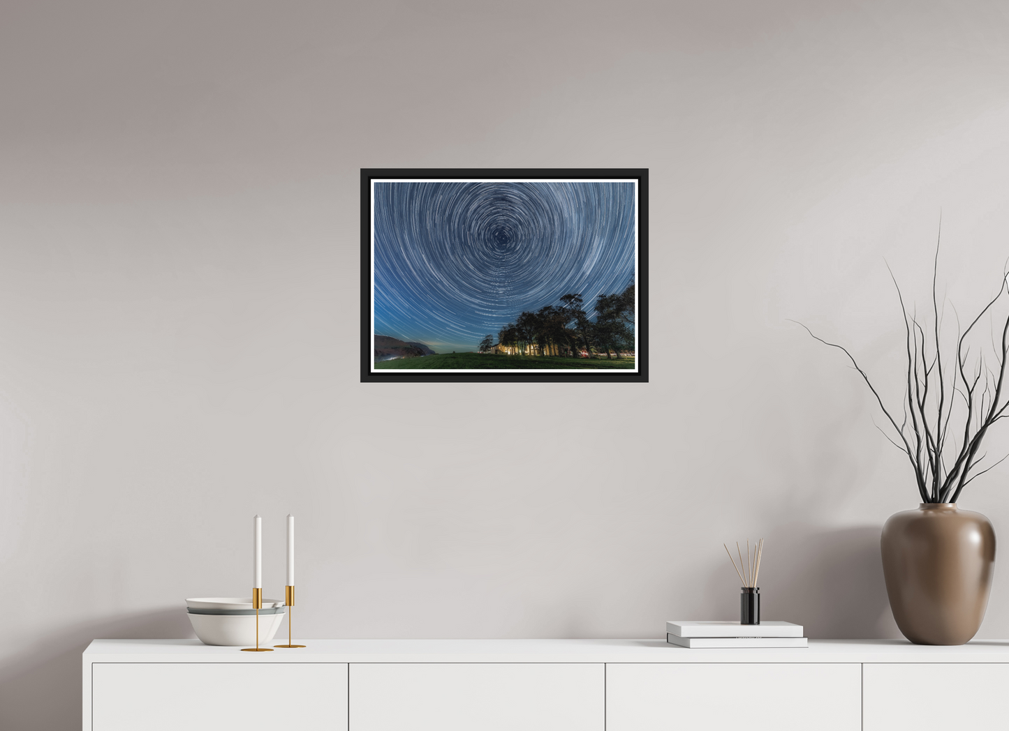 56 x 40 cm, Matt Black Frame Near Howe Star Trails