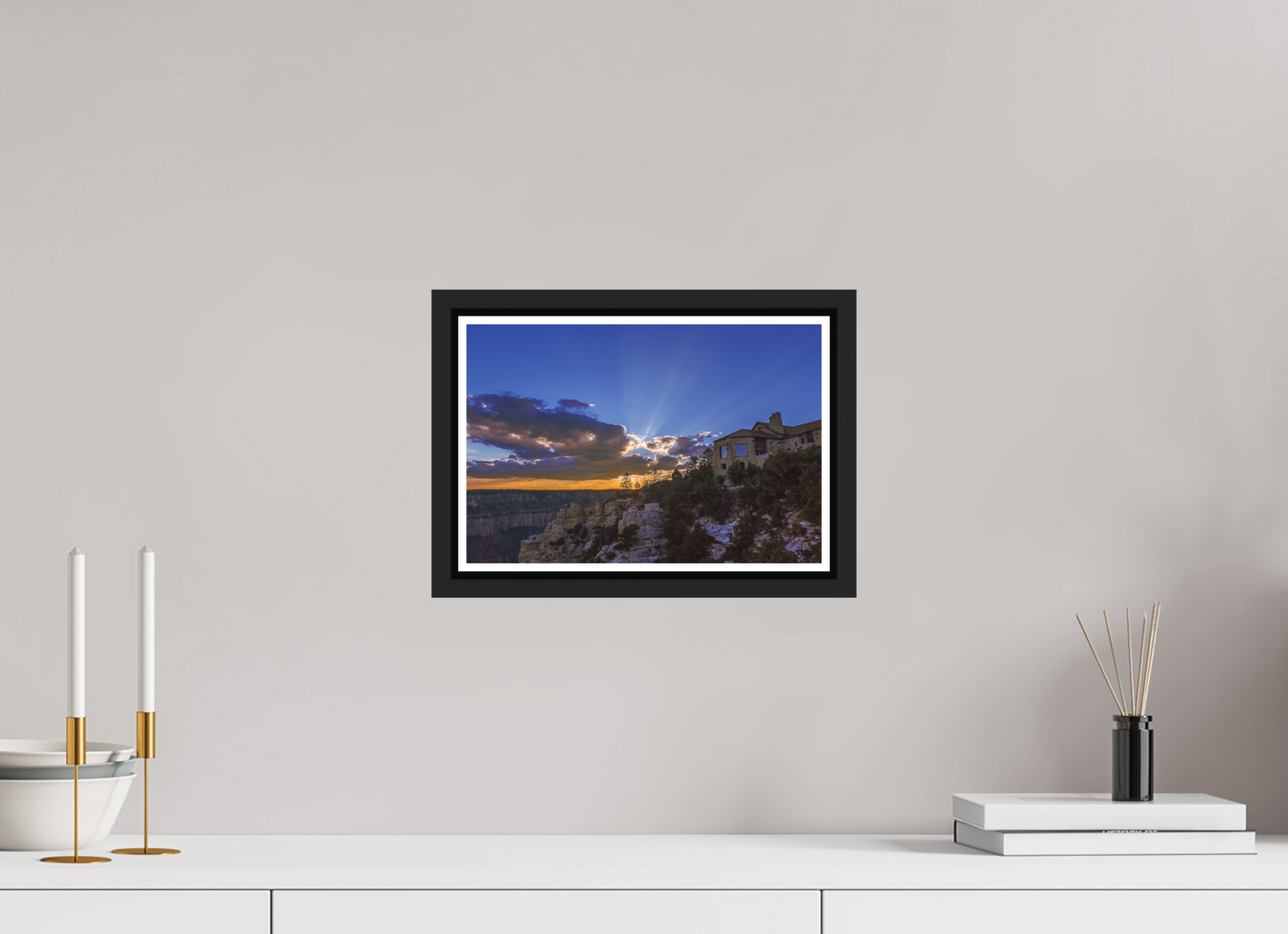 30 x 20 cm, Matt Black Frame North Rim Sunset 2015