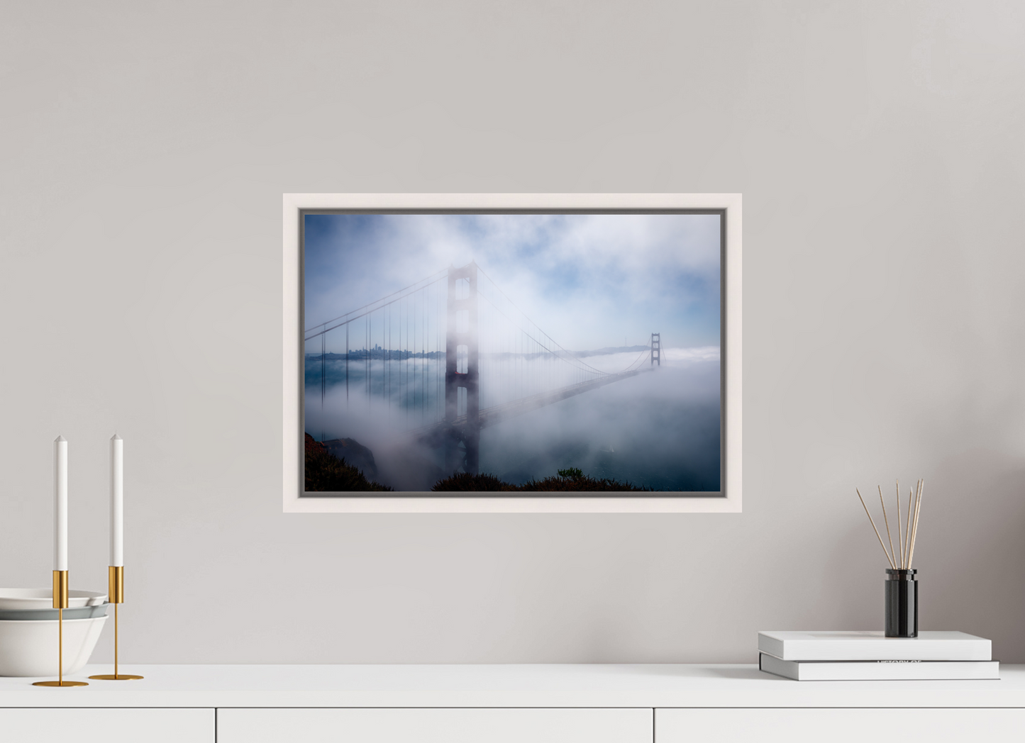 45 x 30 cm, White Frame Golden Gate, Summer 2017