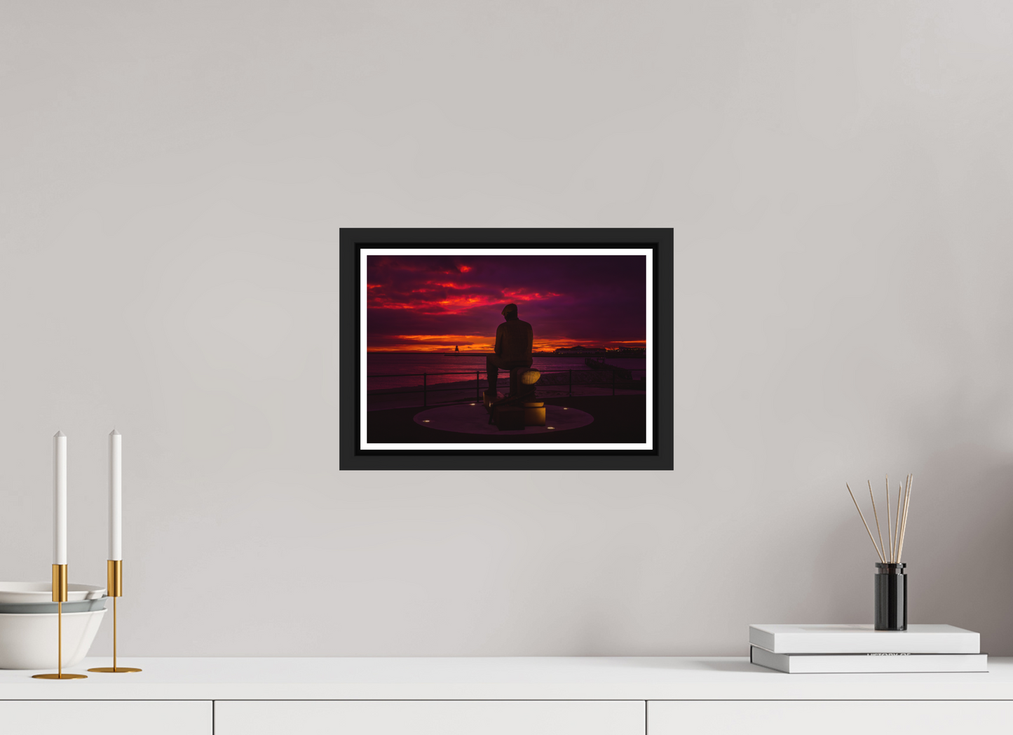 30 x 20 cm, Matt Black Frame Dawn at Fiddler's Green