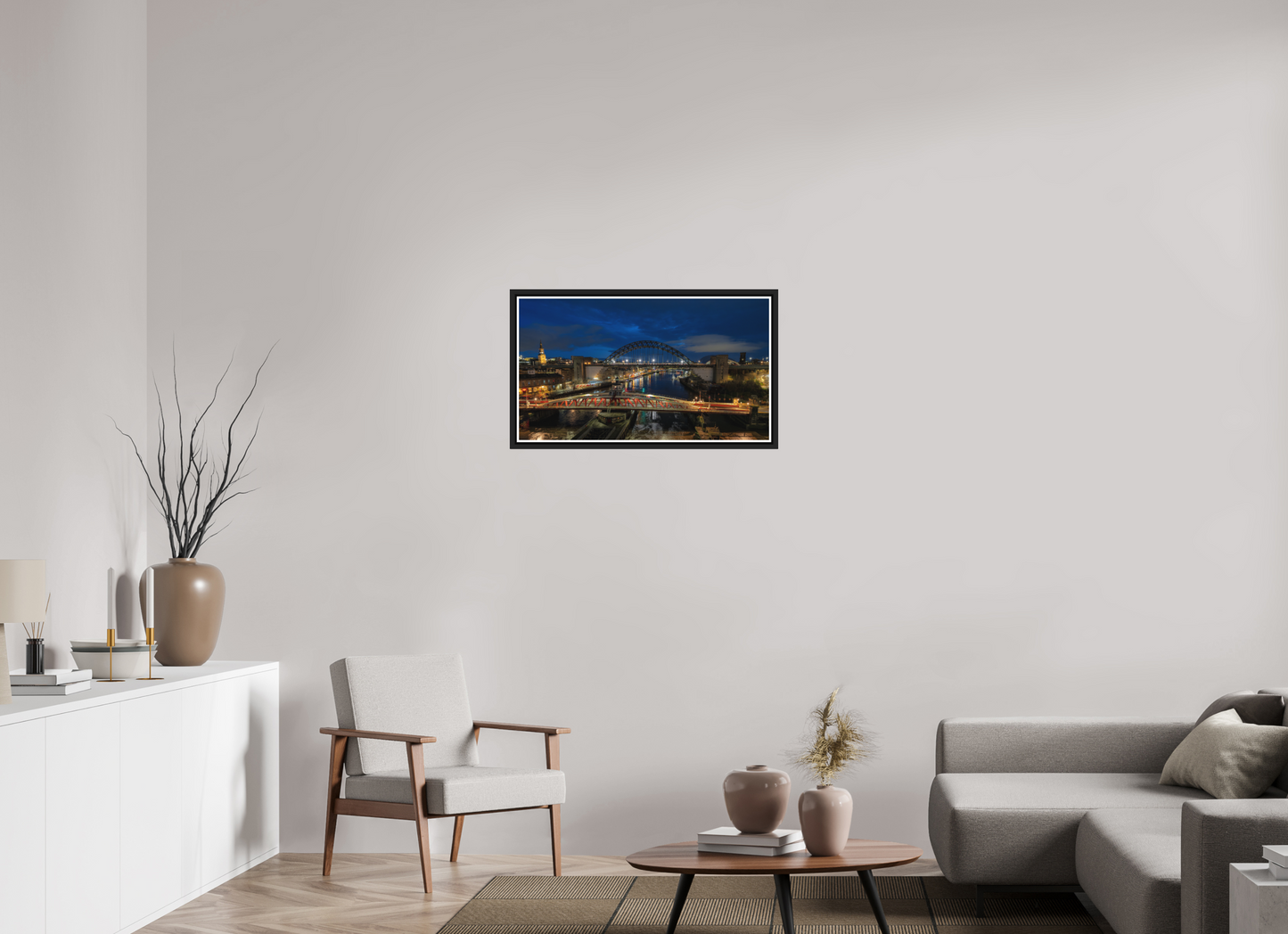 80 x 45 cm, Matt Black Frame New Year 2025