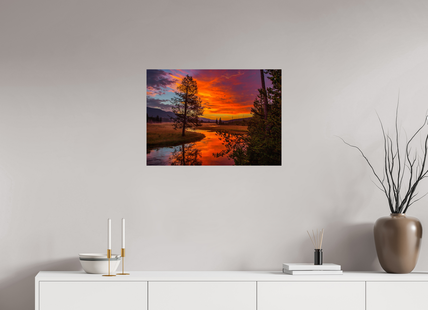 70 x 50 cm, Photo Print On Fuji Crystal DP II Yellowstone Sunrise