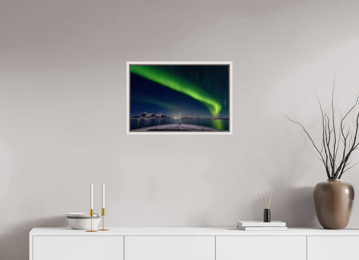 60 x 40 cm, White Frame Balmoral Aurora 24th Feb 26