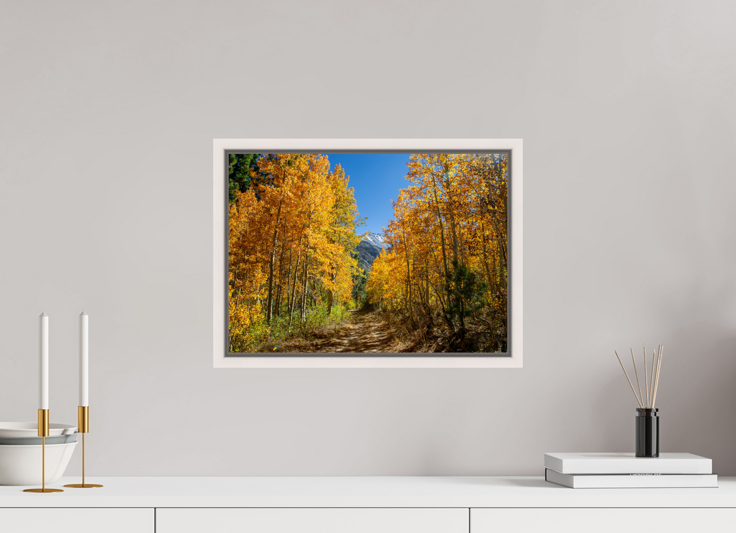 42 x 30 cm, White Frame Autumn in the Sierras