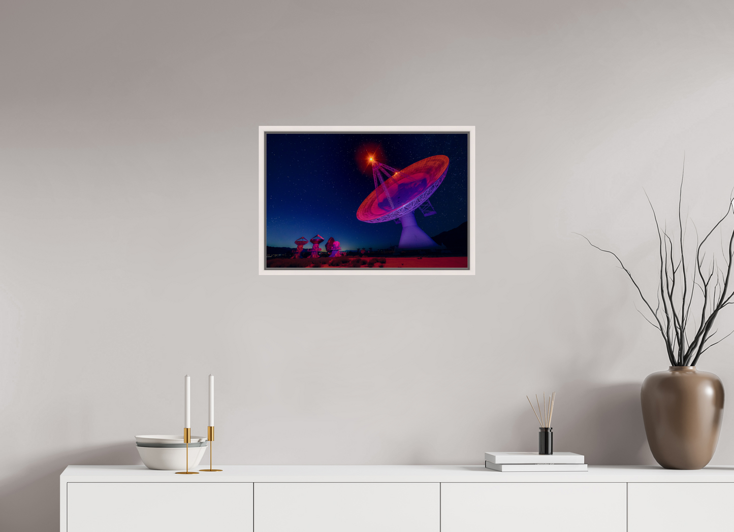 60 x 40 cm, White Frame Owens Valley Telescope