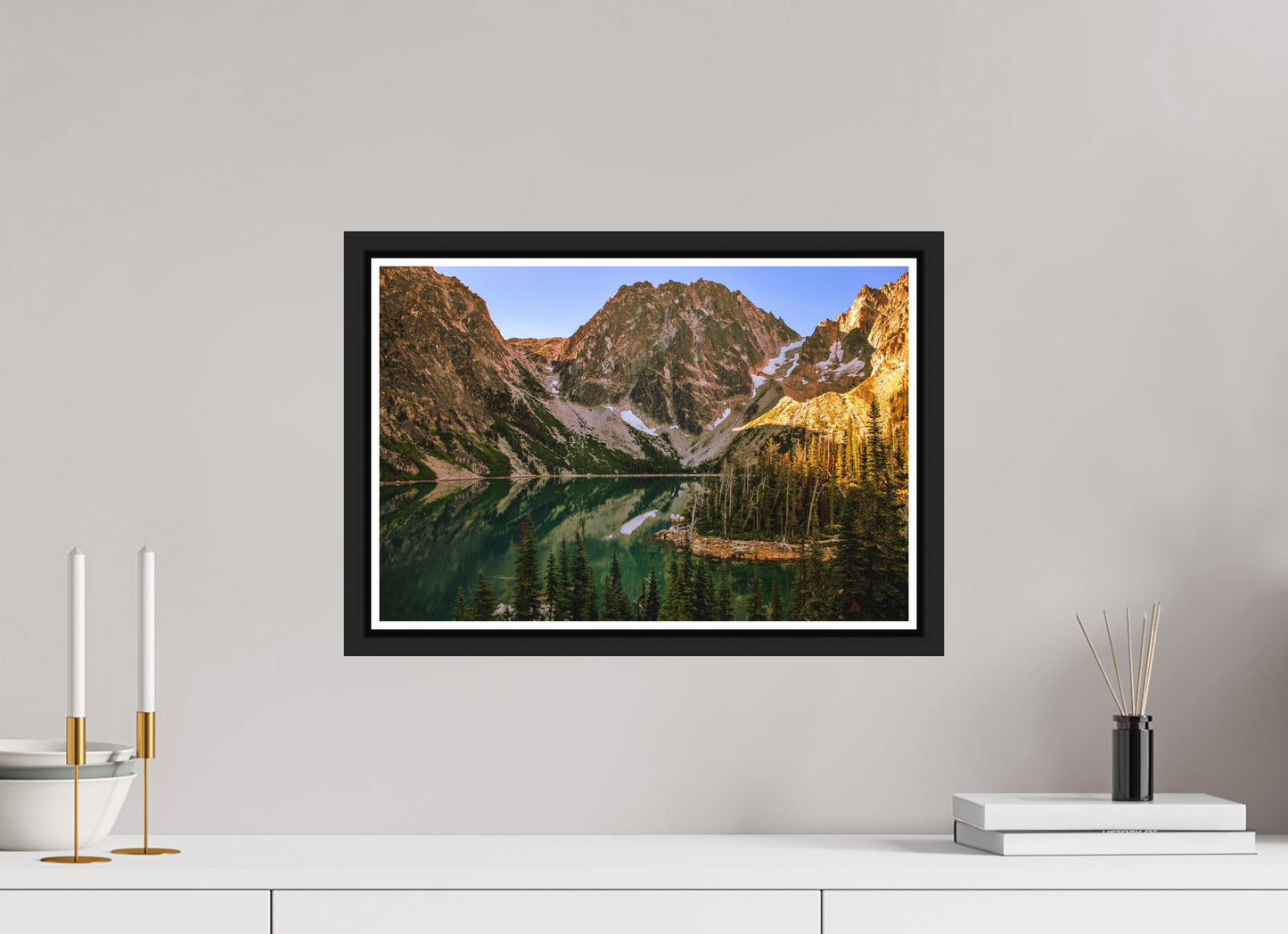 45 x 30 cm, Matt Black Frame Colchuck Lake