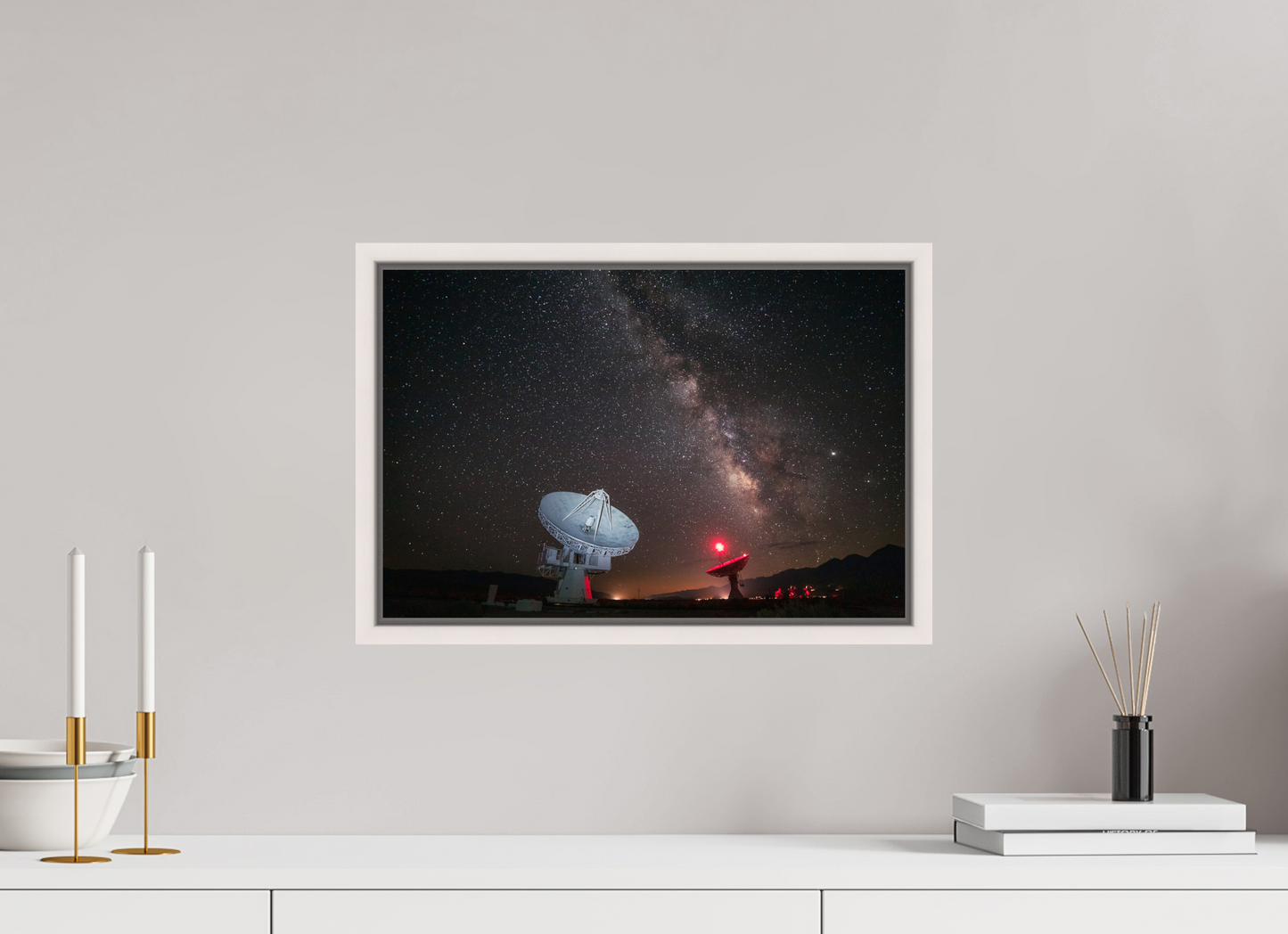 45 x 30 cm, White Frame Owens Valley Milky Way