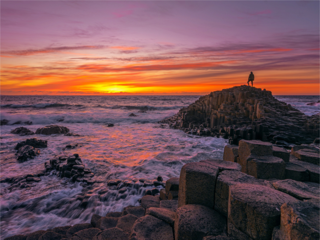 Main image Sunset at the Giants Causeway