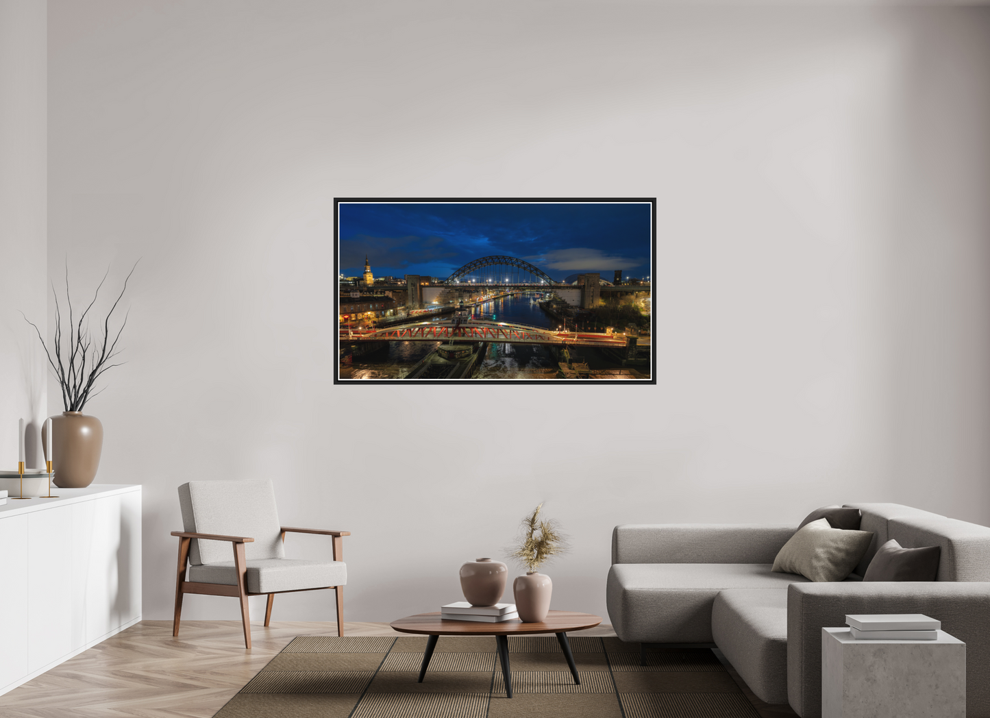 160 x 90 cm, Matt Black Frame New Year 2025
