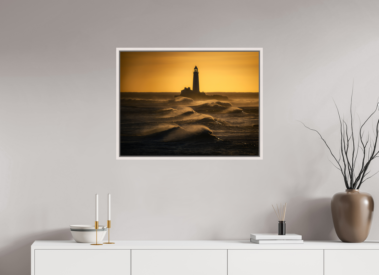 80 x 60 cm, White Frame St. Mary's January Morning