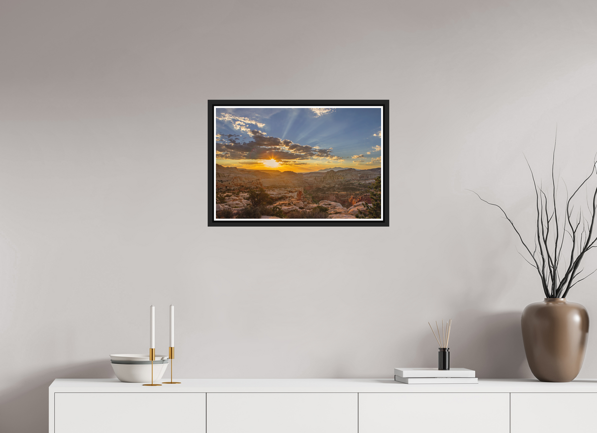 60 x 40 cm, Matt Black Frame Capitol reef Sunrise