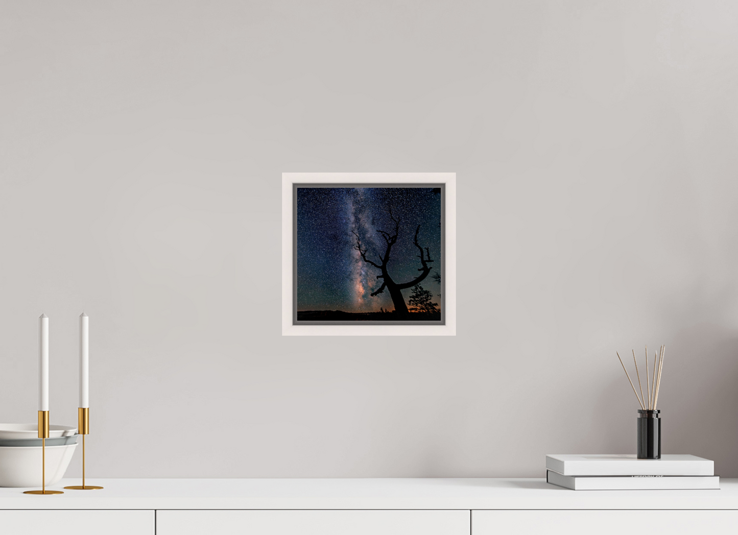 21.6 x 20 cm, White Frame Bryce Canyon Milky Way