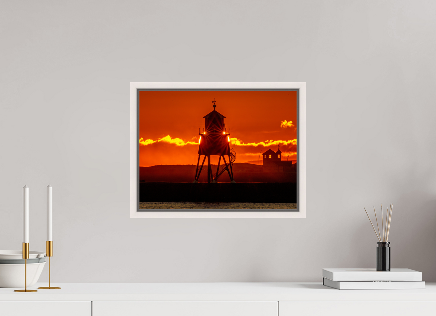 40 x 30 cm, White Frame Last sunrise of 2025