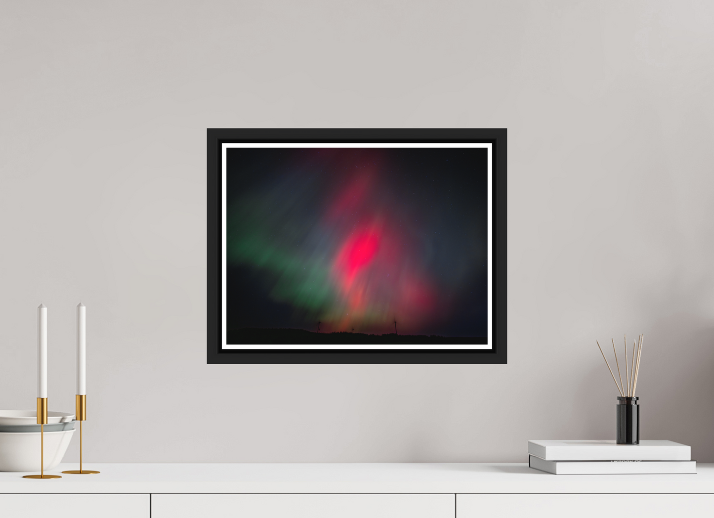 40 x 30 cm, Matt Black Frame October 10th 2024 Aurora