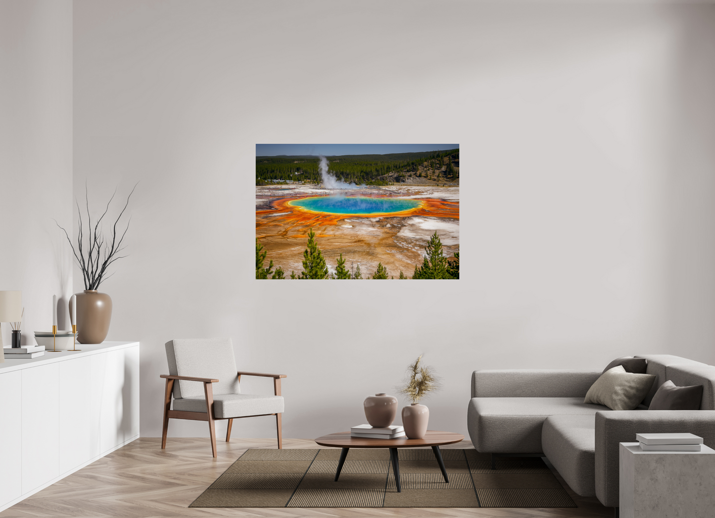 150 x 100 cm, Photo Print On Fuji Crystal DP II The Grand Prismatic Spring, Yellowstone