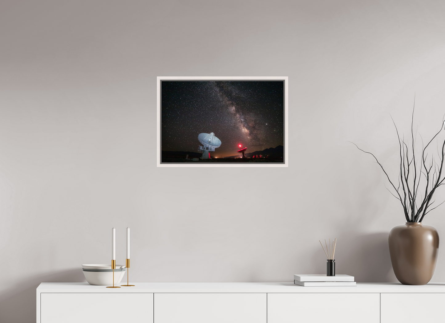 60 x 40 cm, White Frame Owens Valley Milky Way