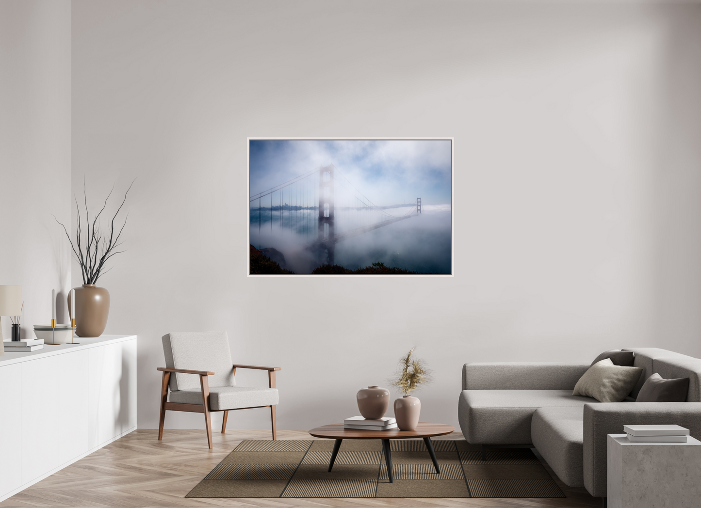 150 x 100 cm, White Frame Golden Gate, Summer 2017