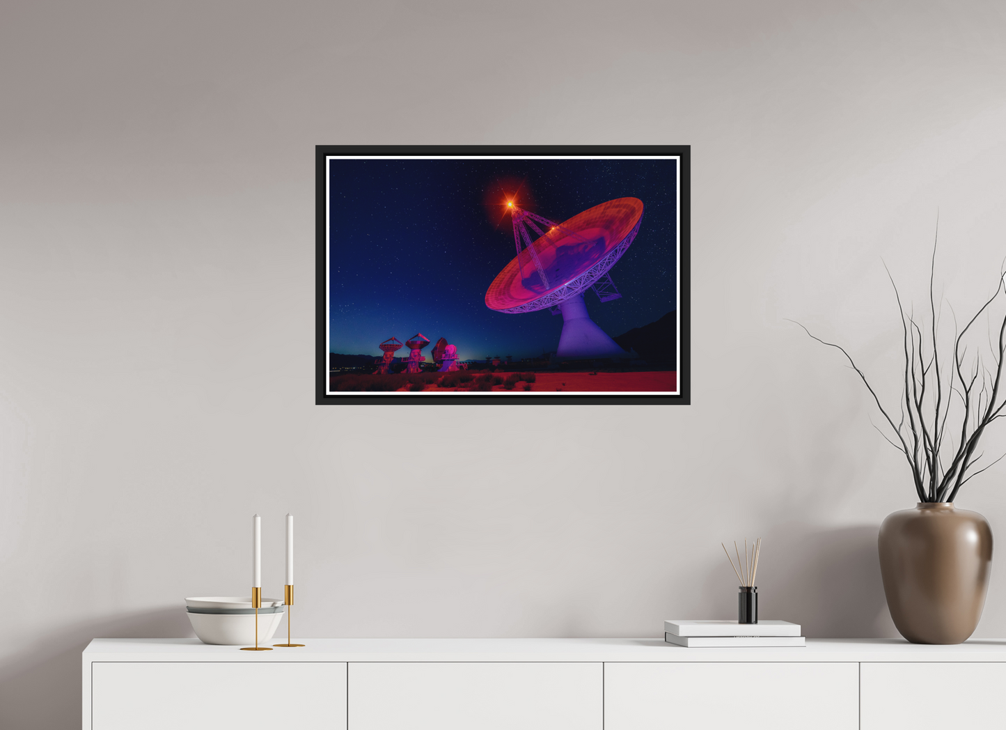 75 x 50 cm, Matt Black Frame Owens Valley Telescope