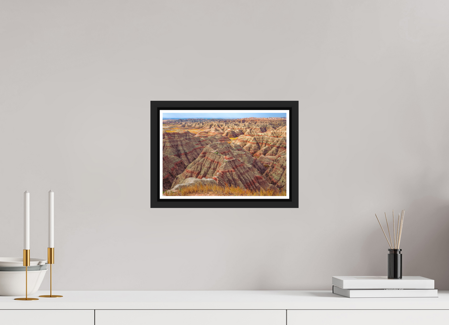 30 x 20 cm, Matt Black Frame Badlands National Park, South Dakota