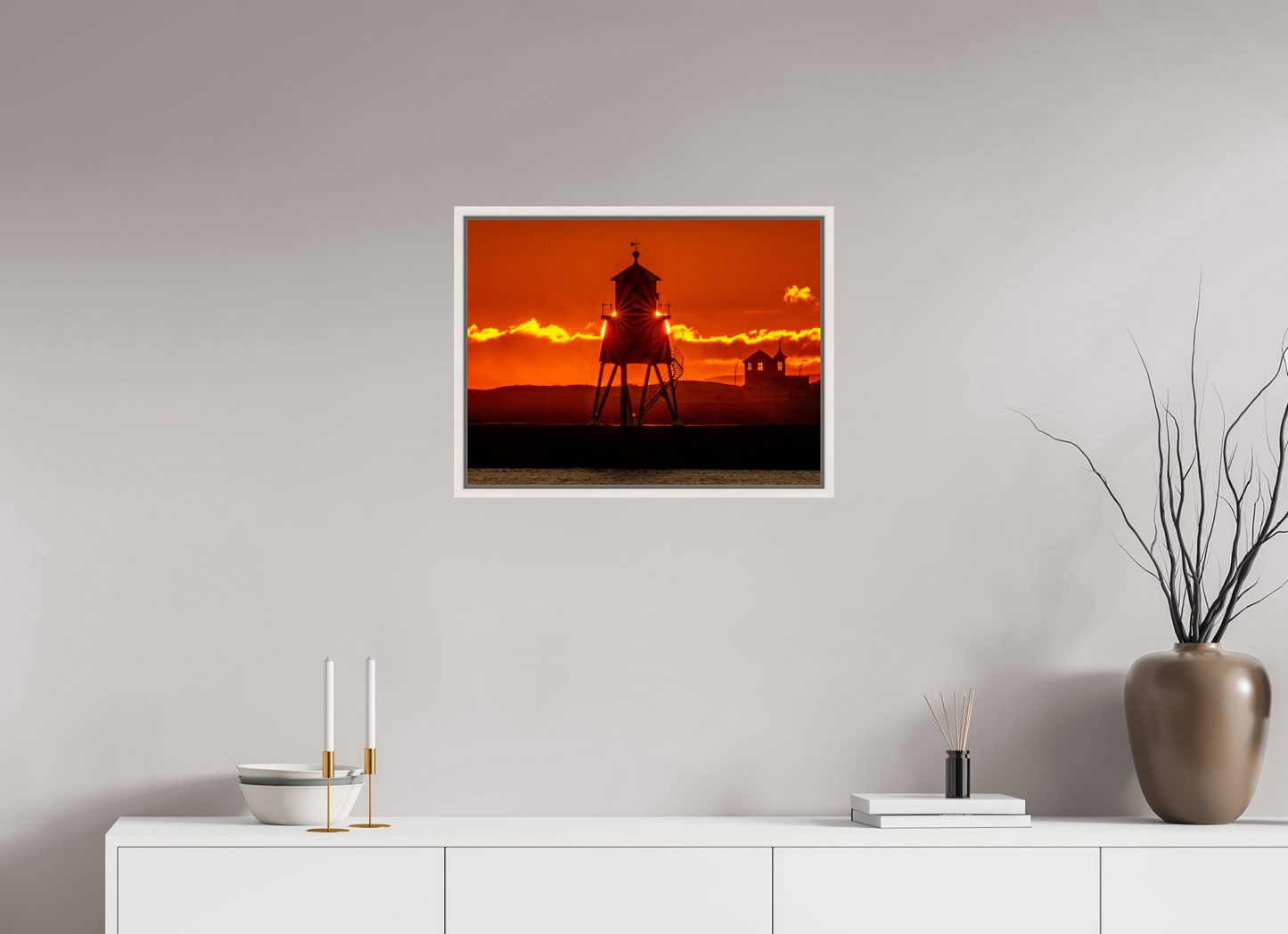 60 x 45 cm, White Frame Last sunrise of 2025