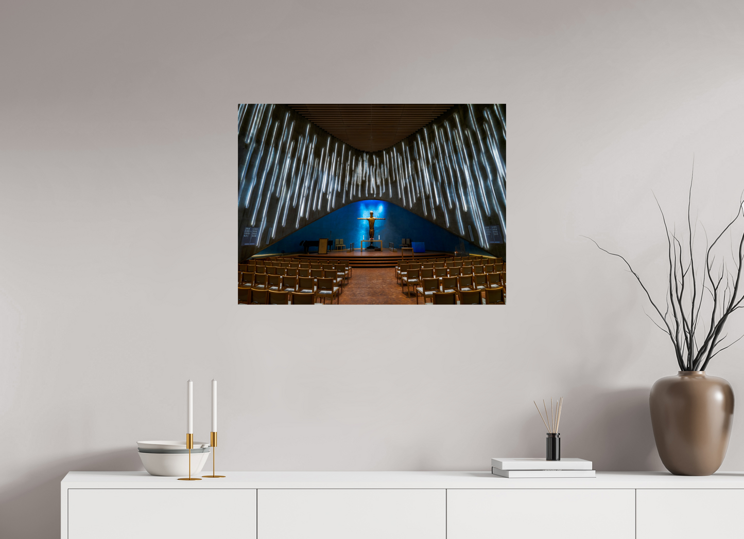 80 x 60 cm, Photo Print On Fuji Crystal DP II Northern Lights Cathedral, Alta
