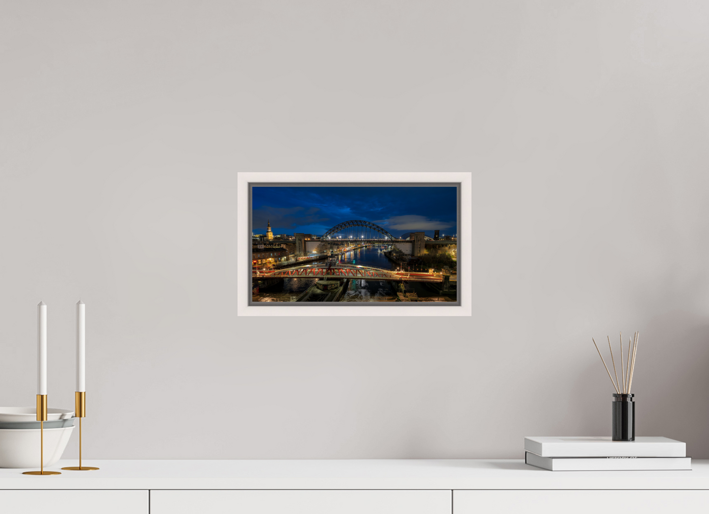 32 x 18 cm, White Frame New Year 2025