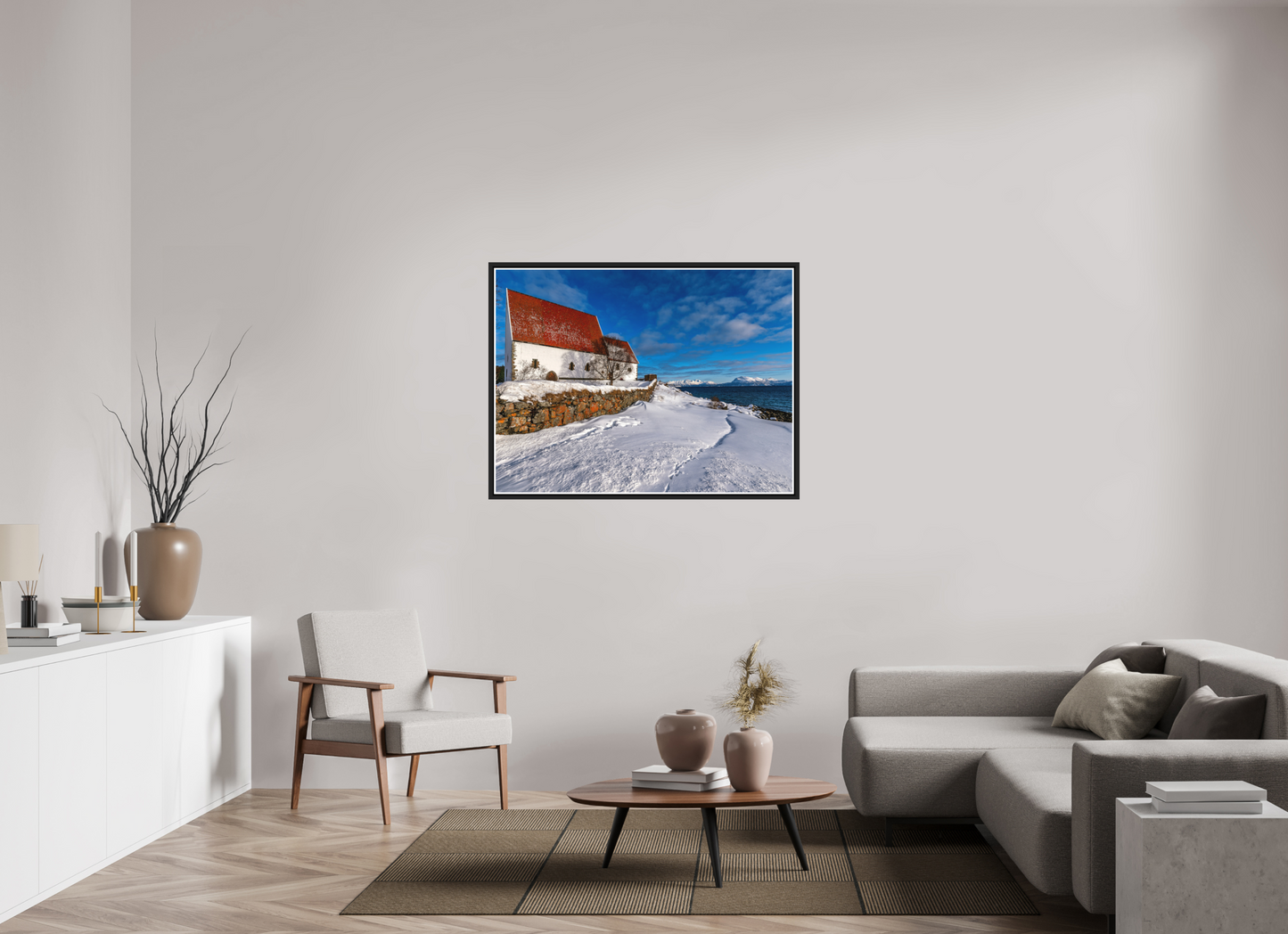 120 x 90 cm, Matt Black Frame Trondenes Church, Harstad