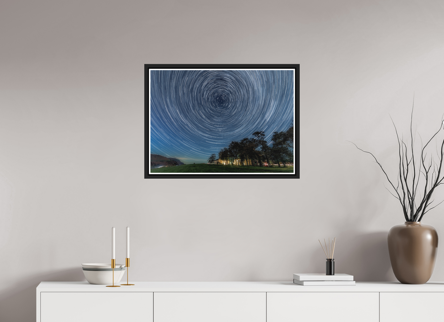 70 x 50 cm, Matt Black Frame Near Howe Star Trails
