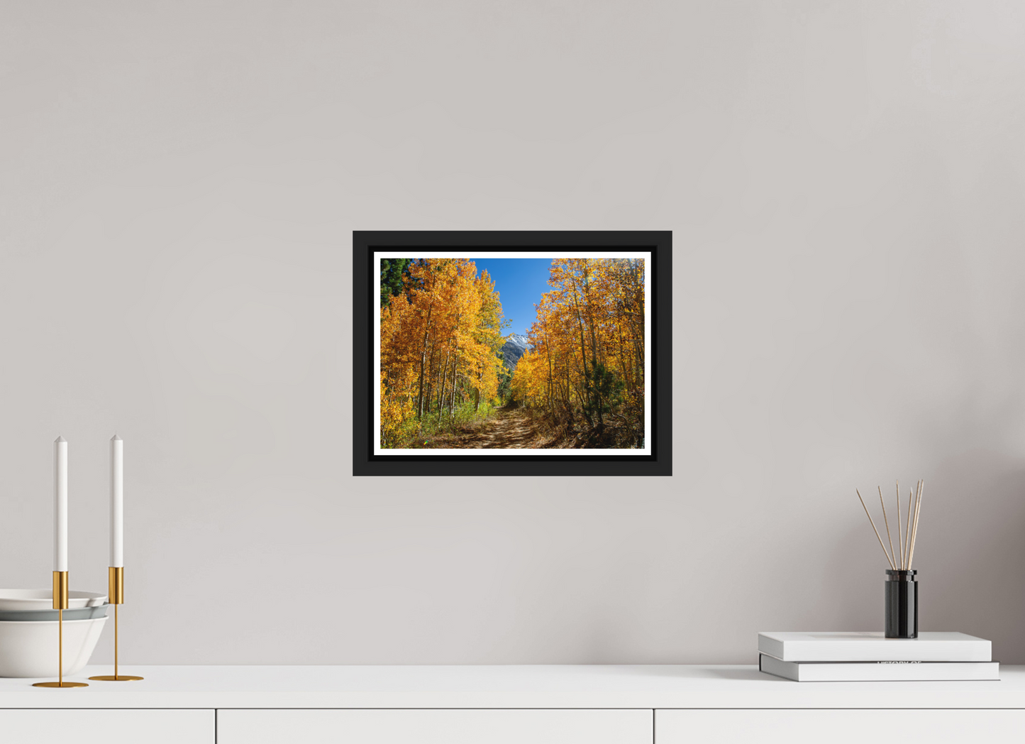 28 x 20 cm, Matt Black Frame Autumn in the Sierras