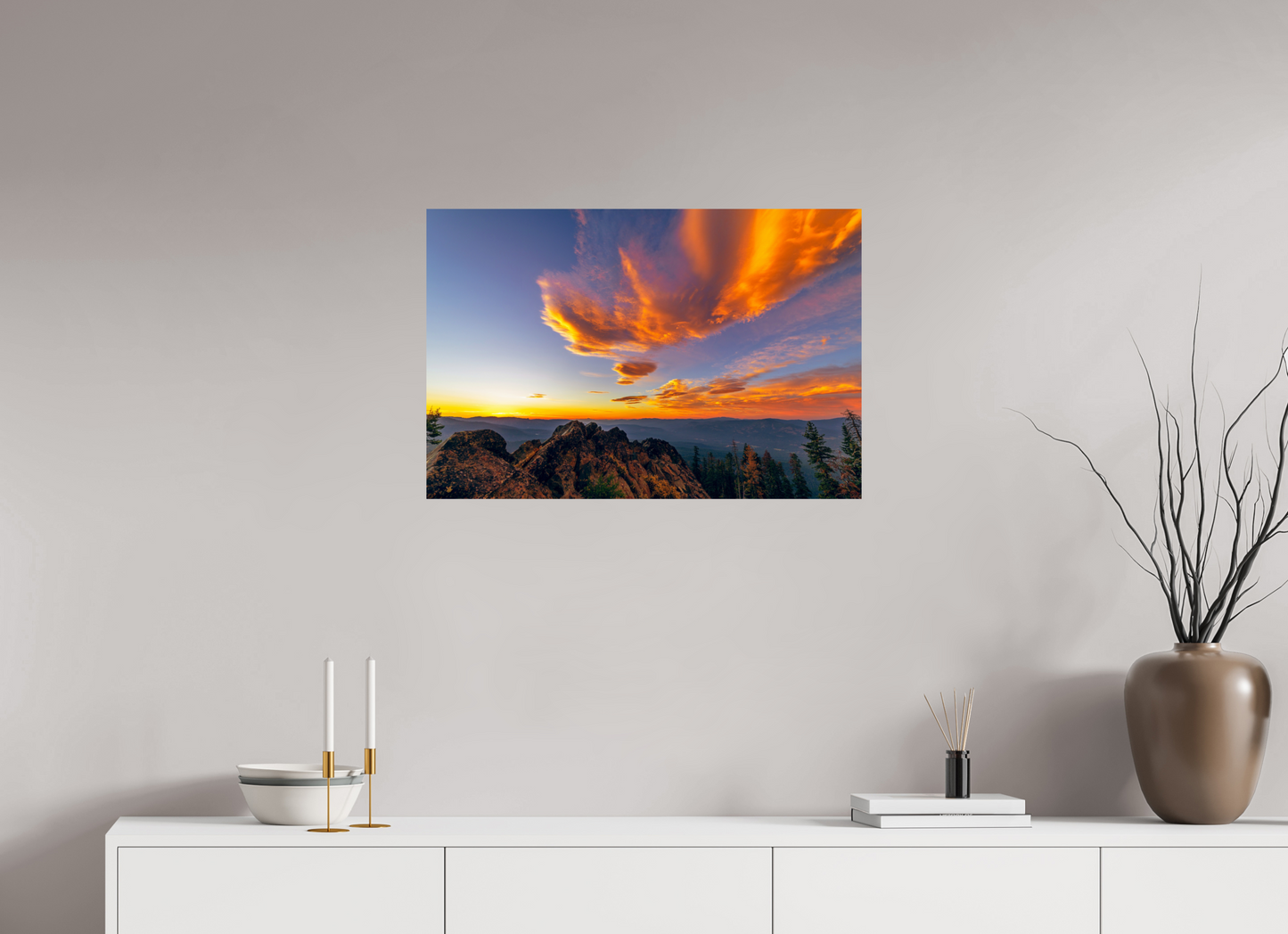75 x 50 cm, Photo Print On Fuji Crystal DP II Mills Peak Sunset