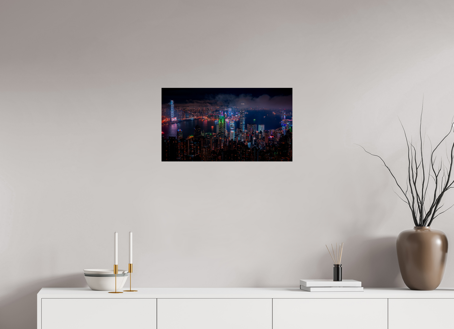 64 x 36 cm, Photo Print On Fuji Crystal DP II Hong Kong Skyline from Victoria Peak