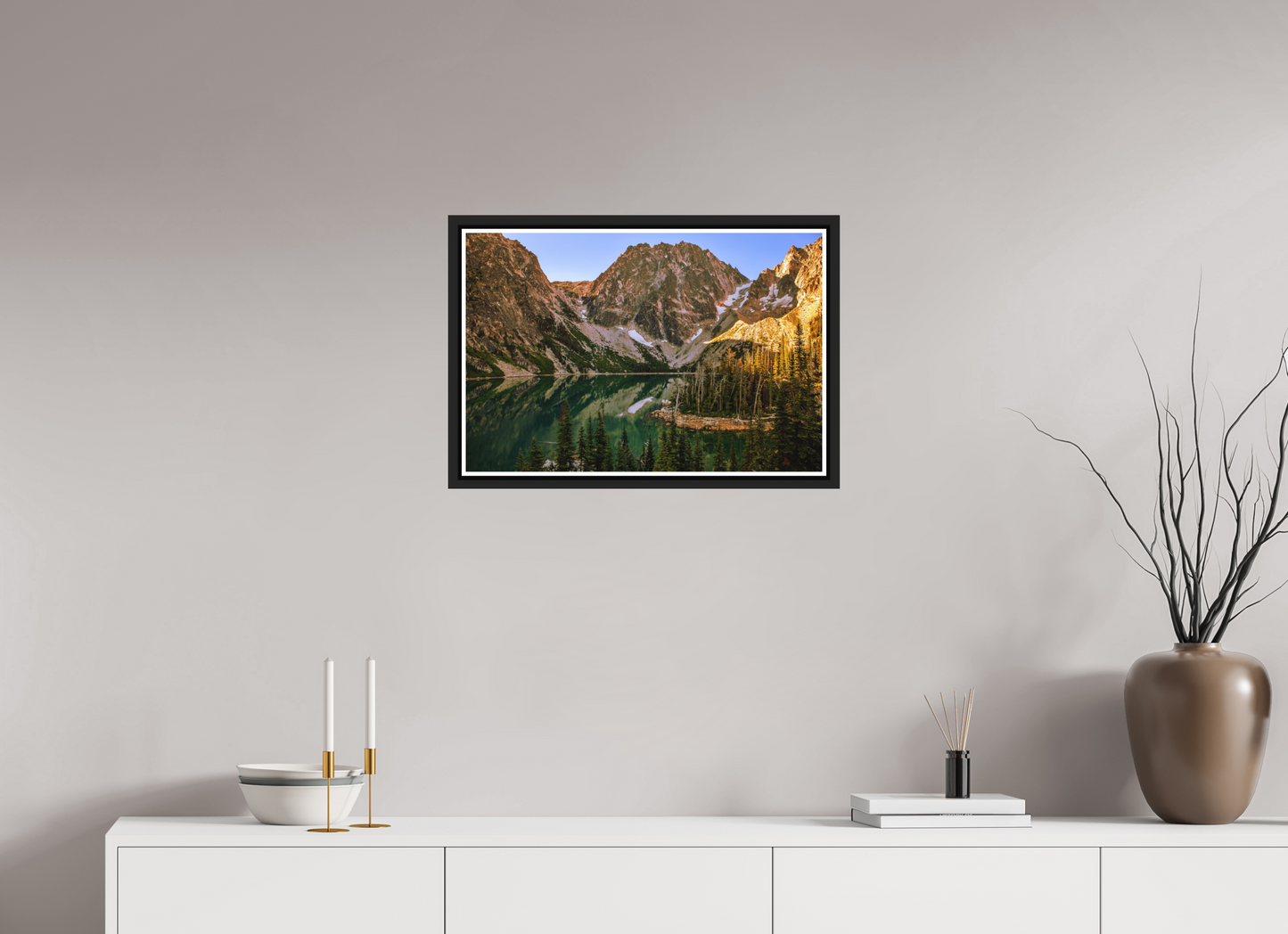 60 x 40 cm, Matt Black Frame Colchuck Lake