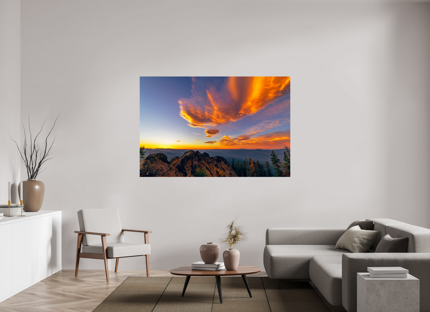 180 x 120 cm, Photo Print On Fuji Crystal DP II Mills Peak Sunset